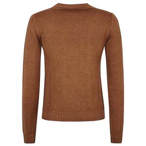 BASE MILANO Women's Crew Neck Ribbed Knit Sweater Women BROWN Sweaters &
